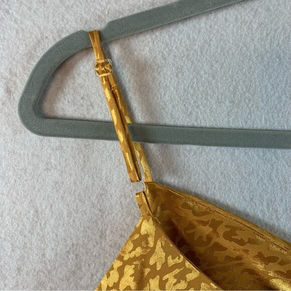 Emma Michelle Womens Cowl Neck Slip Dress Sz L Y2K Retro Golden Goddess Leopard - Picture 7 of 13